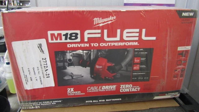 Milwaukee Cordless Plumbing Drain Snake  2772A-21 M18 FUEL 18-Volt *NEW*