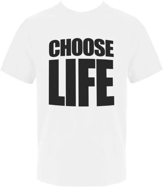 Choose Life T-Shirt Retro 1980S Icon Top Adults Mens Fancy Dress Costume S-3Xl