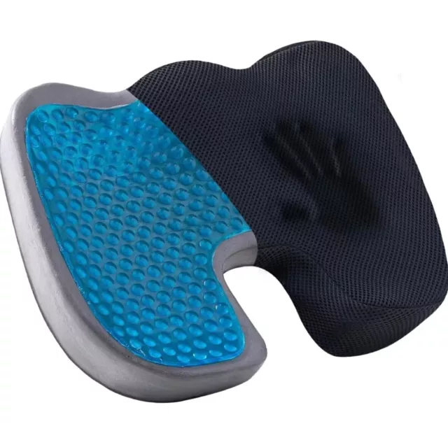 FOUSUPDT Seat/Car/Office Chair/WHEEL CHAIR Cushion, Blue Gel Open Box