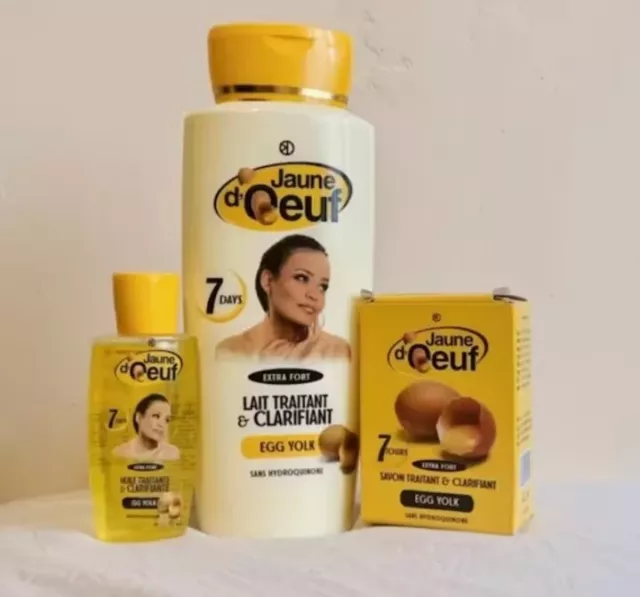 Gamme De Beauté Super Eclaircissant Jaune D'œuf Lait + Huile + Savon