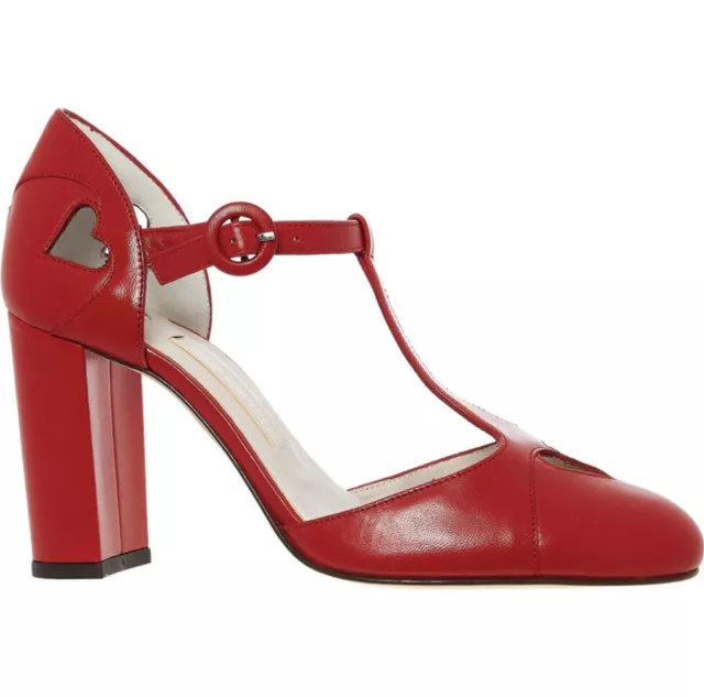 LULU GUINNESS RED Grained Leather Heeled Sandals Size 5 RRP 275.00 99.99 PicClick UK