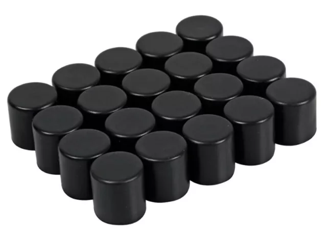 Copribulloni in Silicone Nero 17 mm  20 pz Decorazione Ruote Cerchi Auto  C02244