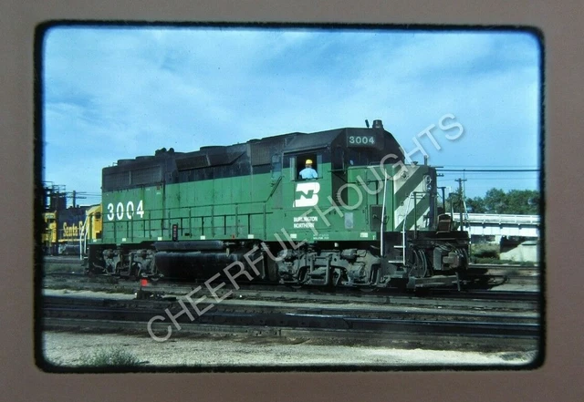 Original '76 Kodachrome Slide BN Burlington Northern 3004 GP40 Denver, CO  27F62