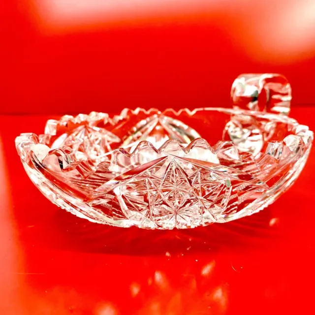 American Brilliant Cut Glass ABP Crystal Nut Candy Bowl Dish Libbey Thumb 11