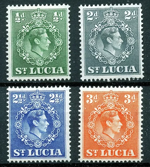 St Lucia KGVI 1938 perf 14½ x 14 sg128,131,132,133 - MH