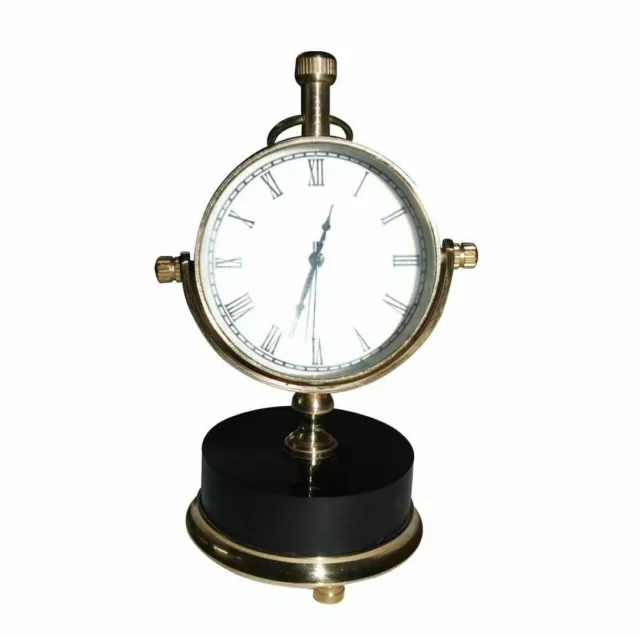 Mond Marmor Uhr Nautisch Uhr Quarz Römische Nummer Messing Hergestellt