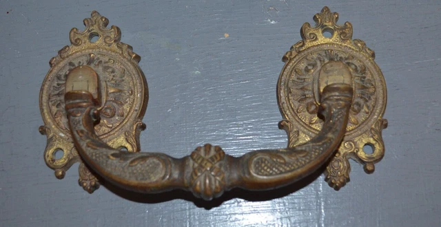 ANCIENNE POIGNÉE DE Porte ou Tiroir en Bronze Signé A Bord EUR 150,00