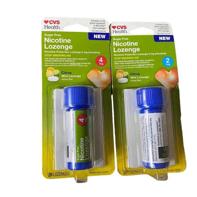 Pastilla de nicotina sin azúcar cítricos 20 pastillas por paquete de 2 4 mg y 2 mg NUEVO