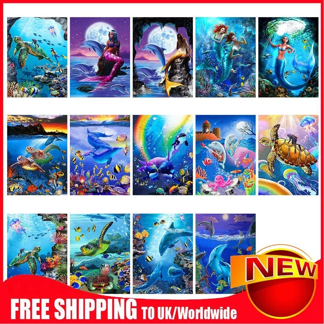 5D DIY Diamond Painting Kits Underwater World Full Round Drill Crafts Mosaic Set