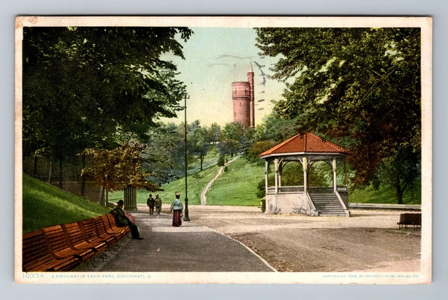 Cincinnati OH-Ohio, Eden Park Driveway, c1908 Antique Vintage Postcard