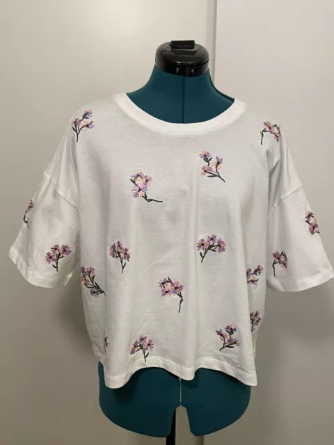 100%  Cotton Embroidered T-shirt ASOS Sz 8