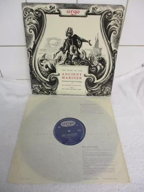 Richard Burton The Rime Of The Ancient Mariner - RARE VINYL LP .. ARGO RG41 WOW
