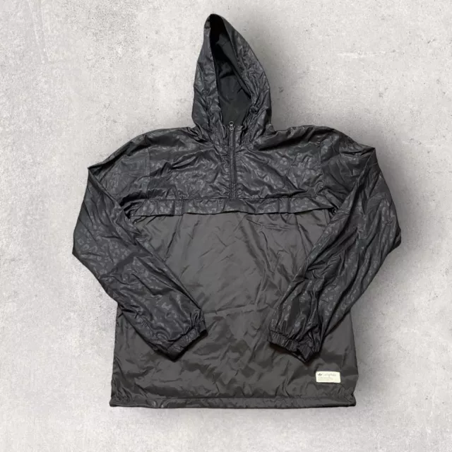 Adidas Black Windbreaker Hoodie Pullover Mens - Size Small