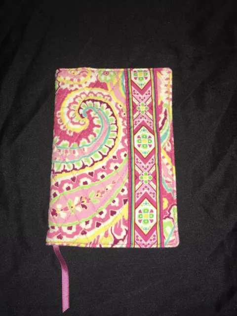 Vera Bradley Capri Melon Pink Paisley Ribbon Bookmark Paperback Cover Yellow