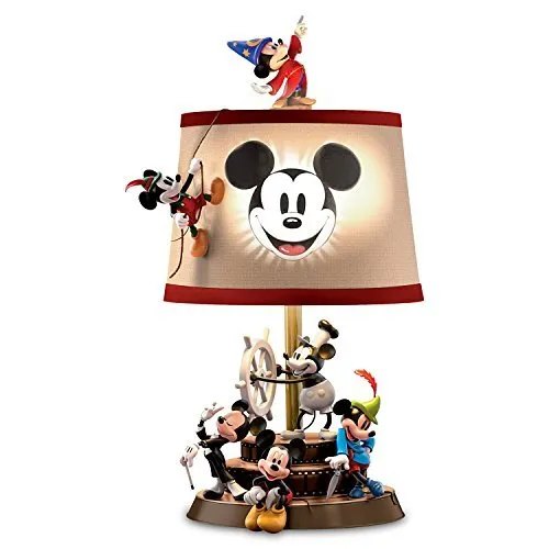 Bradford Exchange Disney Mickey Mouse Through The Years Table Lamp Fabric Shade