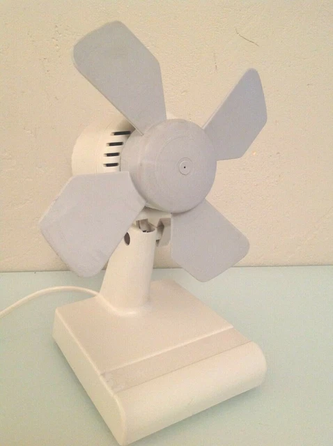 Ventilateur De Table Vintage JWI Années 1960/70 – Couleur Ivoire, Inclinable, électrique, Occasion Bon état