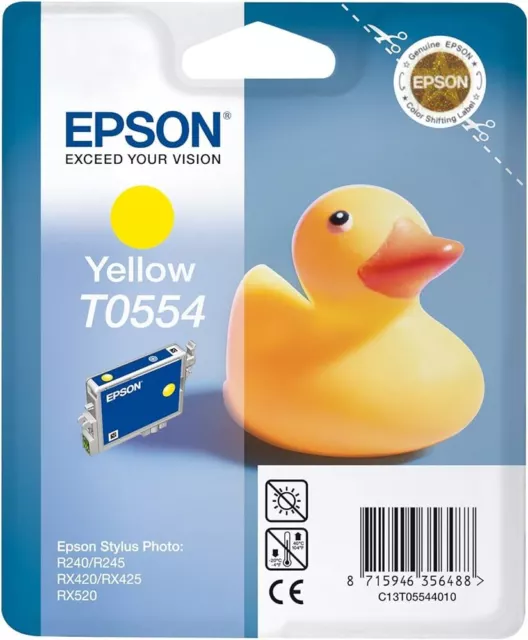 Epson T0554 cartouche d'encre Jaune authentique C13T05544010 (TVA incluse)