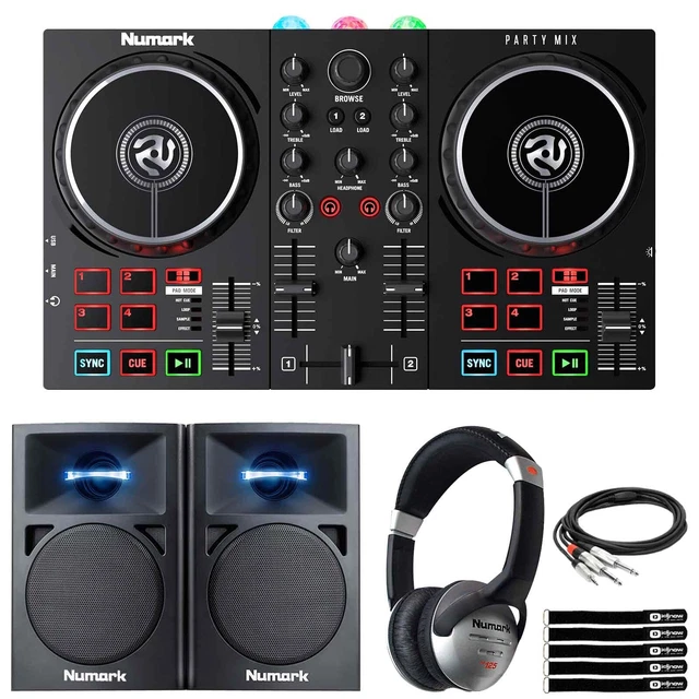 NUMARK PARTY MIX II DJ Controller with Lightshow + Speakers