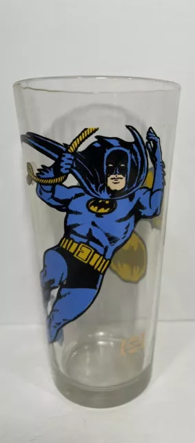 Batman Glass PEPSI Collector Series, DC Comics, 1966 Vintage Drinking Glass