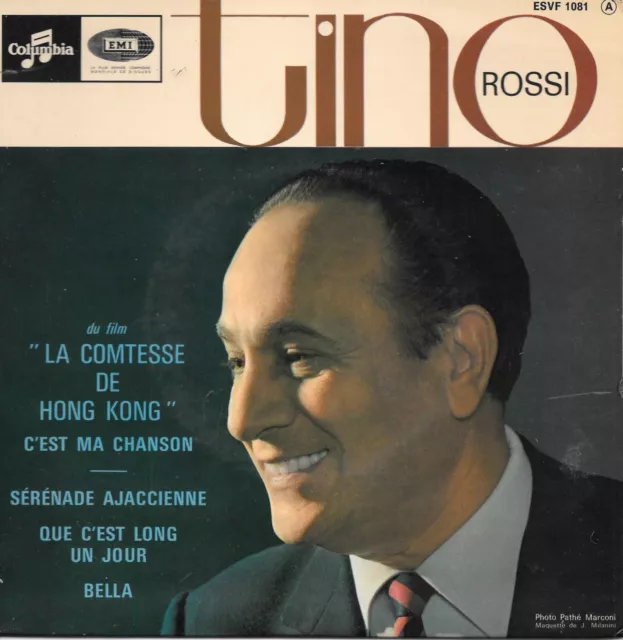 Tino Rossi : C'est Ma Chanson (Film "La Comtesse De Hong-Kong") +3 [Vinyle 45t ]