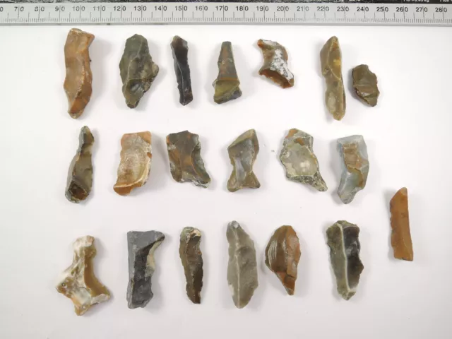 20 Mesolithic Neolithic Microlith Stone Age Flint Tools Scrapers Essex LOT 2