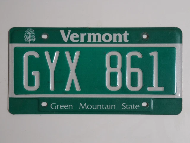 Vermont GYX 861 License Plate / American Number Plate