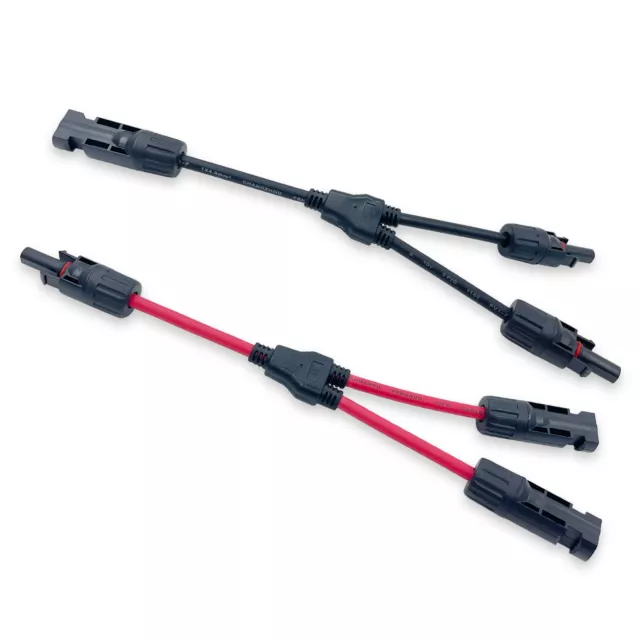 2 x Solarstecker Y Abzweig Parallel PV Adapter Kabel Draht Stecker Werkzeugsatz
