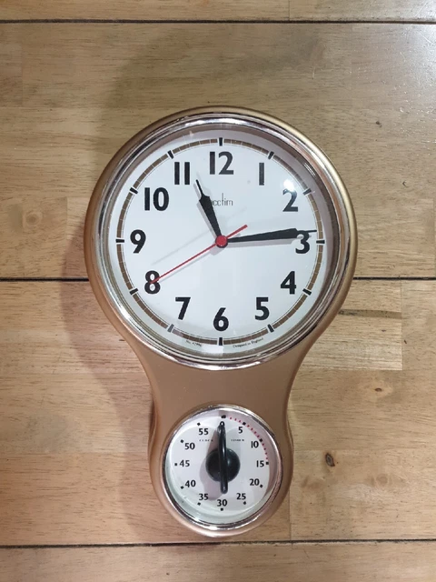 Reloj de pared Acctim hora de cocina dorado muy buen estado franqueo gratuito