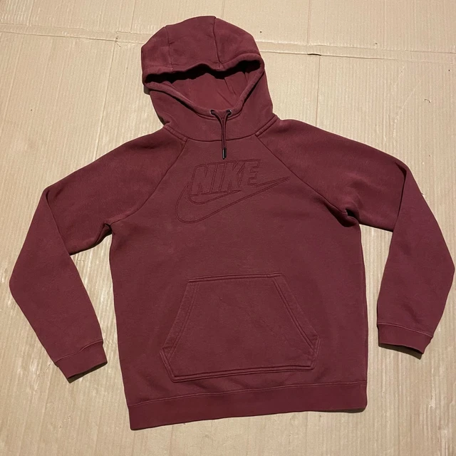Women's Nike W NSW Rally HBR Pullover Hoodie Size S - Burgundy