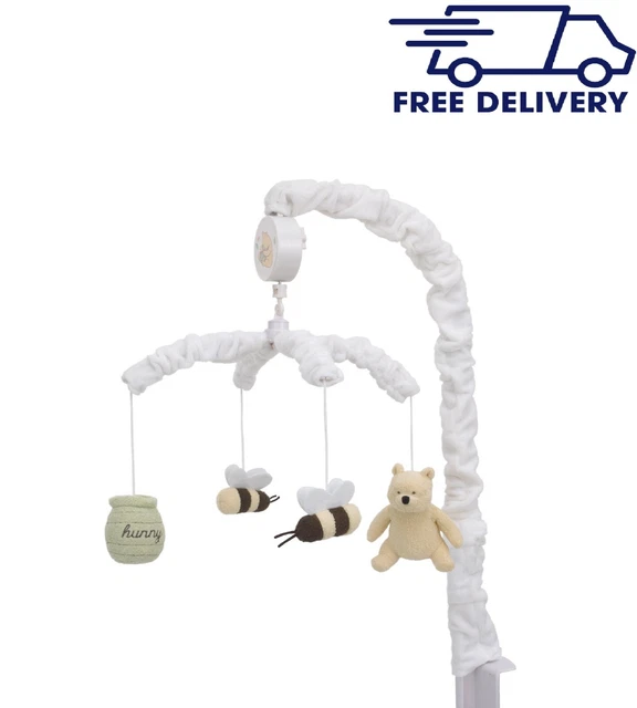 Disney Classic Pooh Ivory, Sage, Butter Musical Mobile, Infant Nursery, Unisex