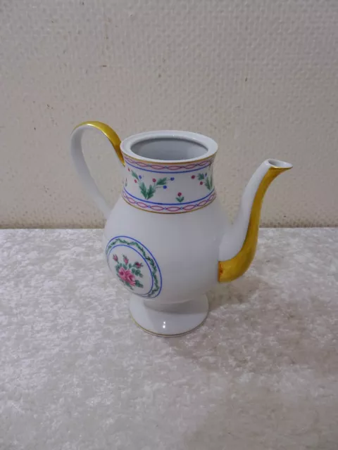 Porcelain Coffee Pot Bernardaud Limoges Design Pompadour Vintage around 1980/90 2