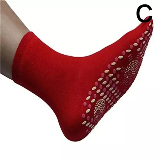 NEW Warming Socks Unisex-Tourmaline Heating Mid/Tubes with Massage-RED