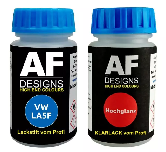 Lackstift für VW / Volkswagen LA5F Summer Blue + Klarlack je 50ml Autolack Set