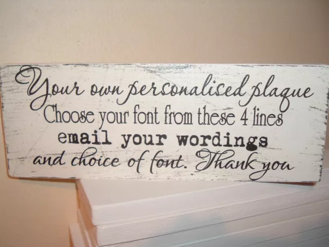shabby vintage chic your own personalised any word plaque distressed