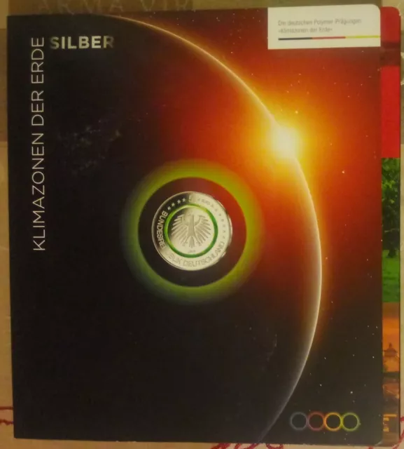 Folder KLIMAZONEN DER ERDE SILBER 5 Euro Planet Erde Polymerausg. 2019 Gemäßigte