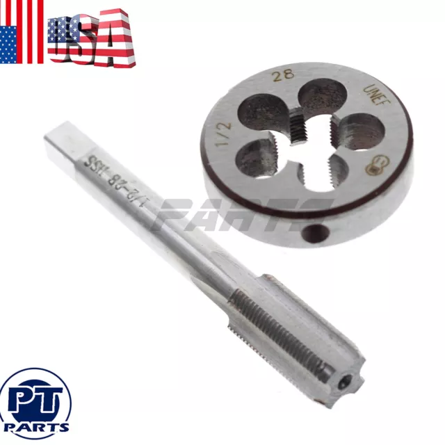 1/2-28 (1/2x28) TPI Gunsmithing Tap & Die Set UNEF HSS Right Hand Thread Tools