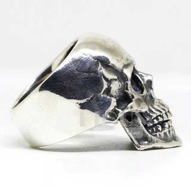 Tête de Mort 925 Argent Sterling Homme Motard Rider Bague Anniversaire Cadeau 3