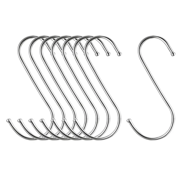 Metal S Hooks 4.72" S Shaped Hook Hangers for Kitchen Multiple Uses 8pcs