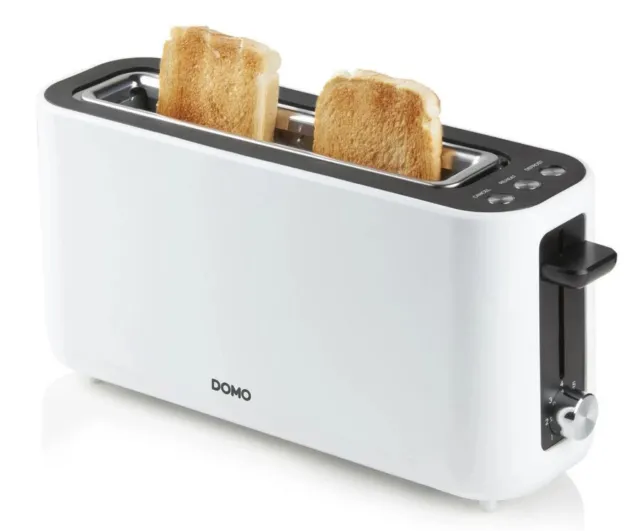 Domo Langschlitztoaster DO962T Cool-Touch-Gehäuse Weiß 980 Watt