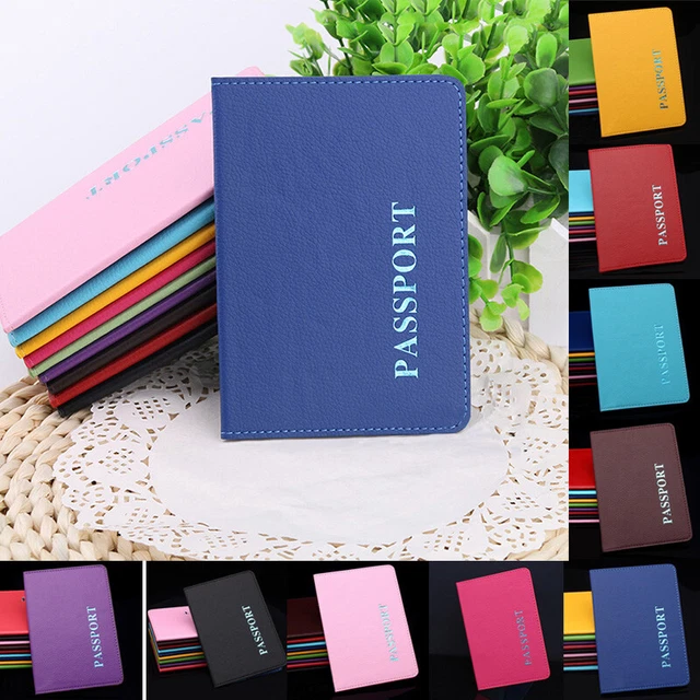 Leather Passport Vaccine Card Passport Holder Travel Wallet Blocking Case Cover