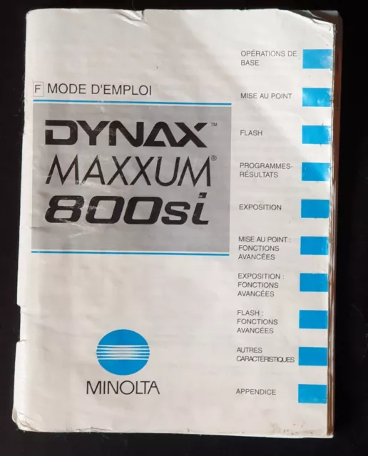 Manuel d'utilisation - Dynax Maxxum - 800si