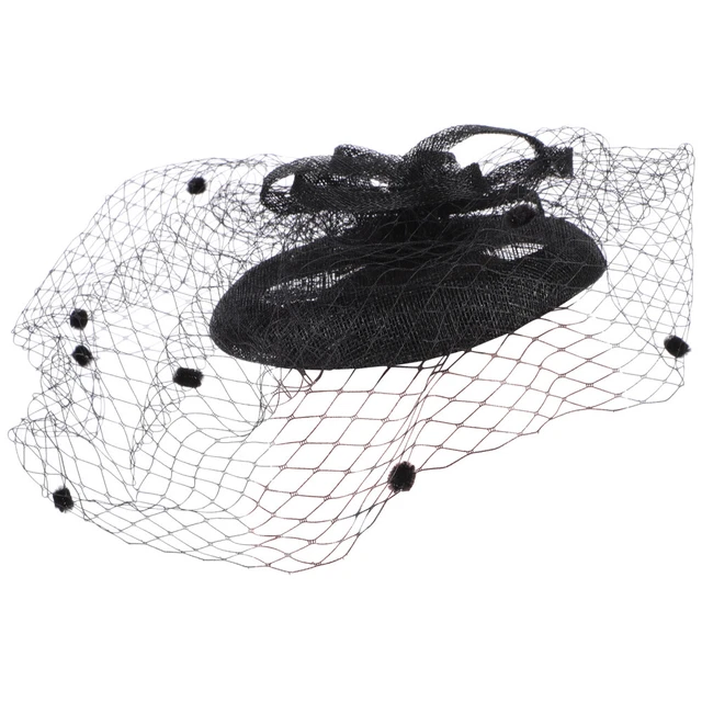 Cappello da sposa tessuto ragazza cappello retrò in garza donna fasce fronte cappello da tè festa
