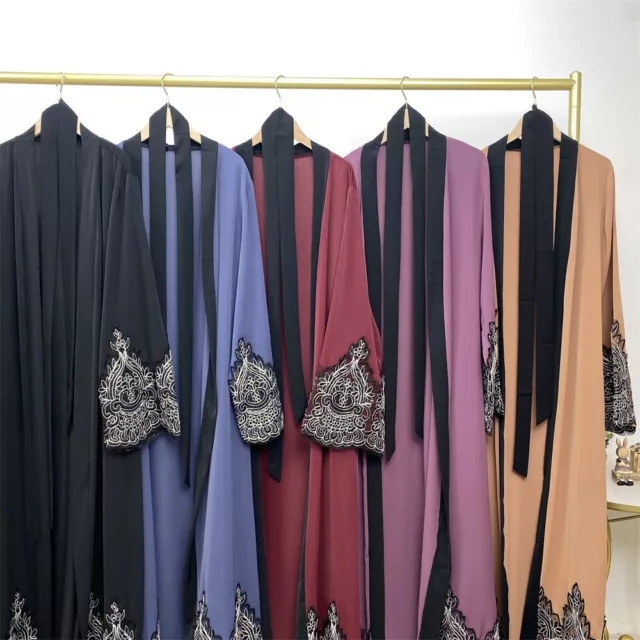 Fashion Women Muslim Kimono Cardigan Dress Islamic Dubai Party  Abaya Gown