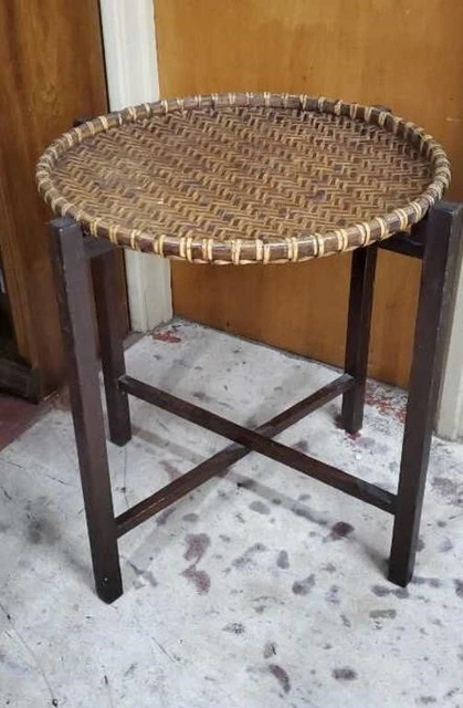 Antique Early 1900's Wicker Top Table from Beach House