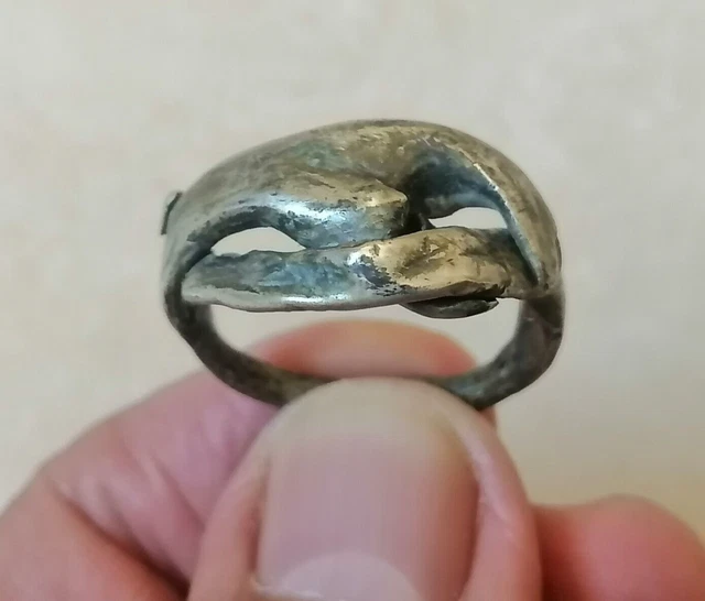 Rare Ancient Viking Silver Color Ring-Rare Type-Museum Quality Artifact Amazing