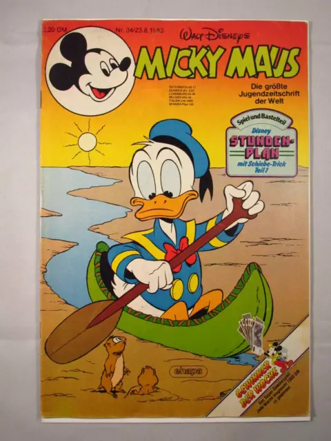 Micky Maus Nr.34 1983 - Comic - ohne Beilage, mit Schnipp - Walt Disney Magazin