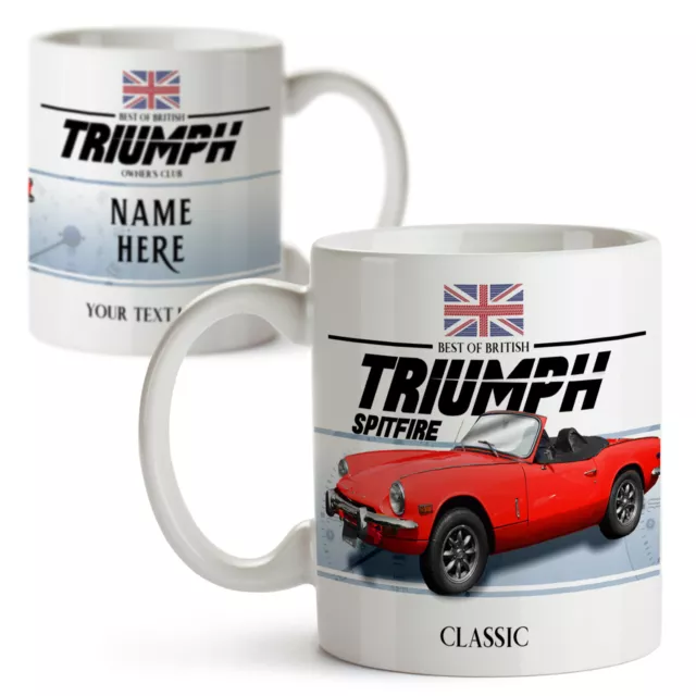 Personalisierter Triumph Spitfire Autotasse Classic Cup Motor Garage Papa Geschenk CM53