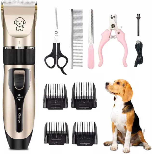 Cat Dog Pet Clippers Hair Electric Clipper Grooming Trimmer Shaver Cordless Kit