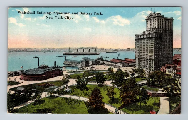 New York City NY, Whitehall Building, Aquarium, Antique Vintage Postcard