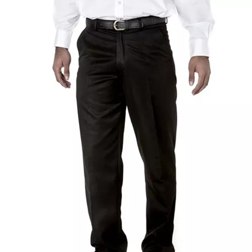 Mens Smart Trousers Pleat Front WITHOUT BELT Teflon Workwear Office Easy Iron